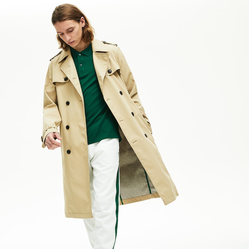 Casacos Bege Masculino Lacoste Long Belted Cotton Trench PK2-69486Z8