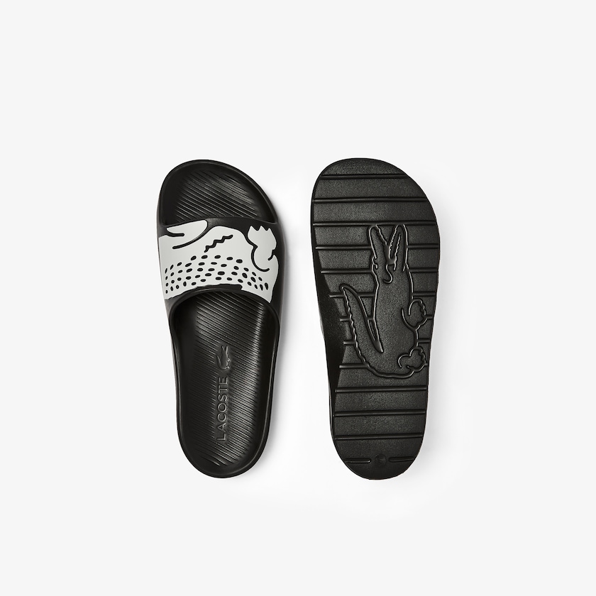 Chinelos Pretas Branco Masculino Lacoste Croco 2.0 Synthetic MS7-38823R9