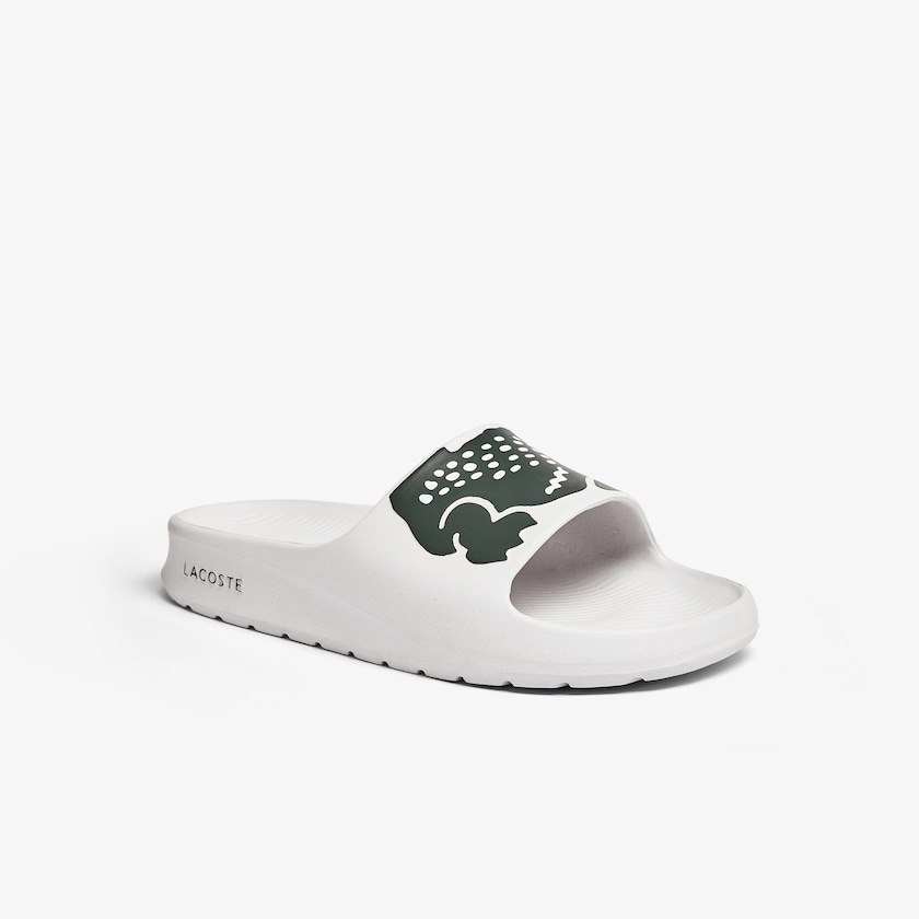 Chinelos Branco Verdes Escuro Masculino Lacoste Croco 2.0 Synthetic UI9-79657P3