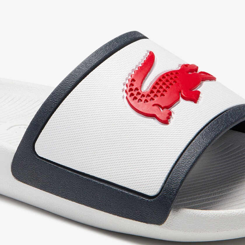 Chinelos Branco Bege Masculino Lacoste Croco Rubber Strap Synthetic AY3-11351Z2