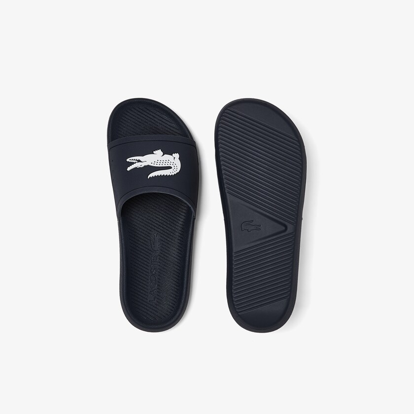 Chinelos Azul Marinho Branco Masculino Lacoste Croco Synthetic HS7-72197A5