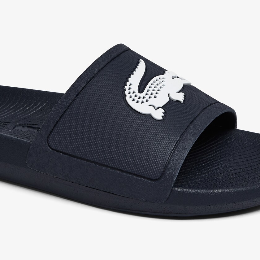 Chinelos Azul Marinho Branco Masculino Lacoste Croco Synthetic HS7-72197A5