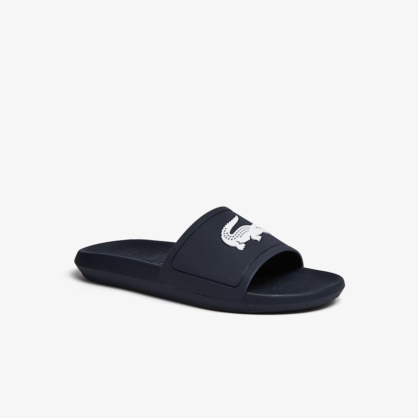 Chinelos Azul Marinho Branco Masculino Lacoste Croco Synthetic HS7-72197A5