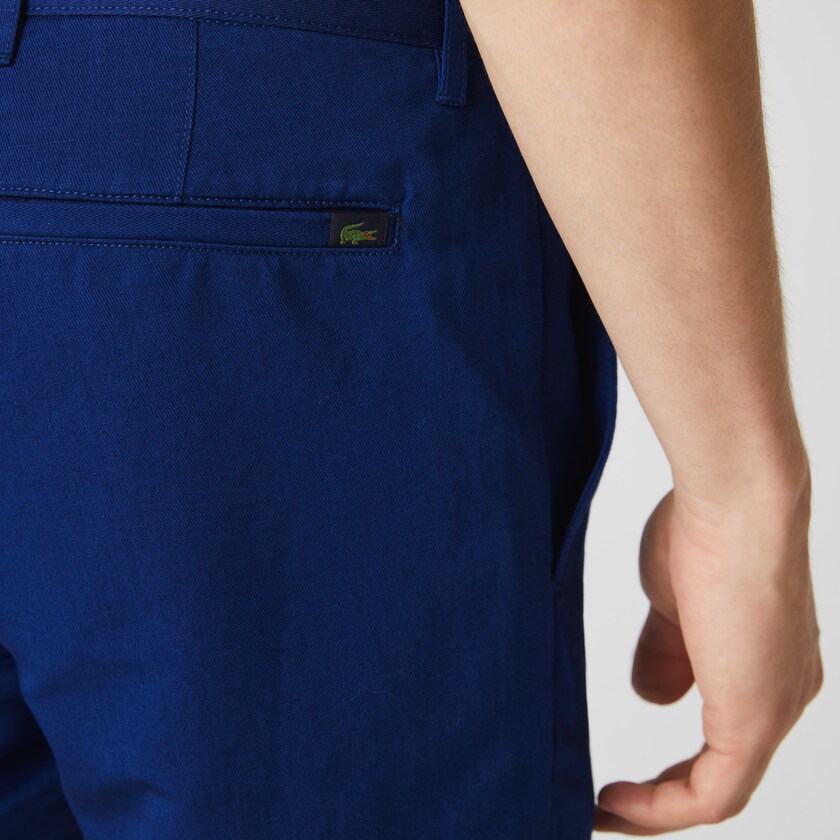 Calças De Algodão Azul Marinho Azuis Masculino Lacoste Cotton-Linen XF3-33003M7