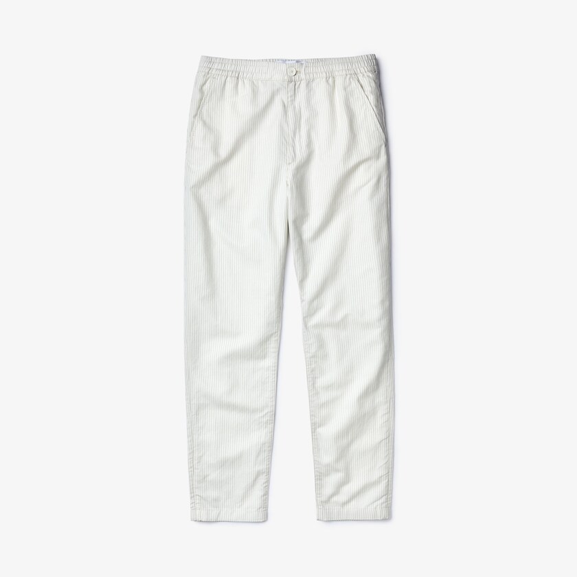 Calças De Algodão Branco Cinzentas Escuro Masculino Lacoste Fine Striped Cotton- Linen IN0-26742T8