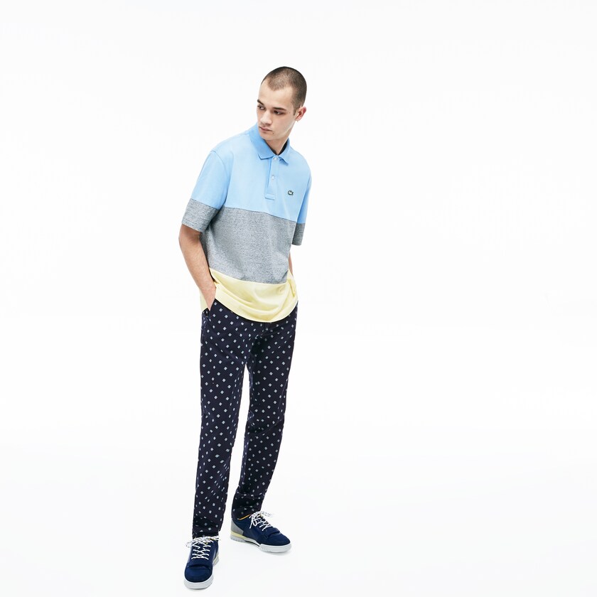 Calças De Algodão Azul Marinho Azuis Branco Masculino Lacoste LIVE Skinny Fit JW3-37873S9