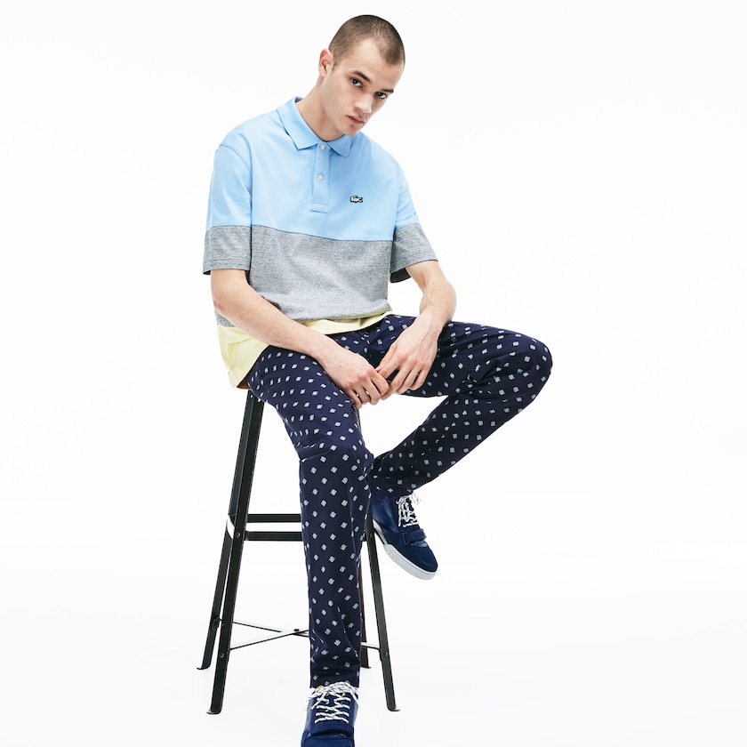 Calças De Algodão Azul Marinho Azuis Branco Masculino Lacoste LIVE Skinny Fit JW3-37873S9