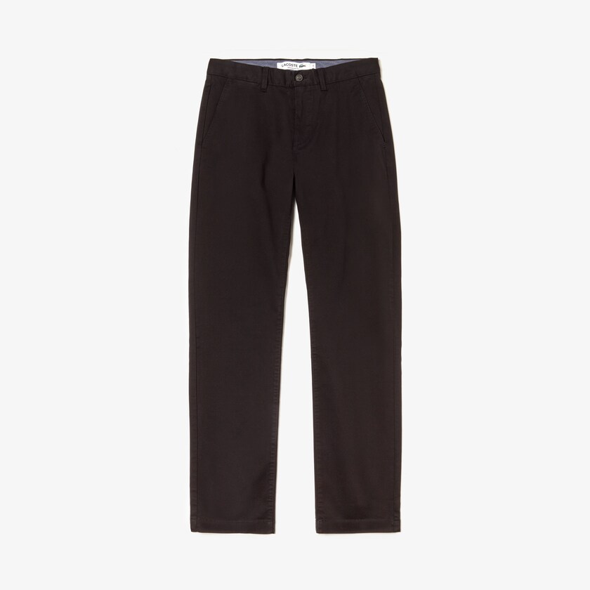 Calças De Algodão Pretas Masculino Lacoste Regular Fit Stretch Cotton OR5-97139U9