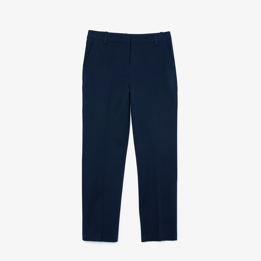 Calças De Algodão Azul Marinho Azuis Feminino Lacoste Stretch Cotton TK6-94389J2