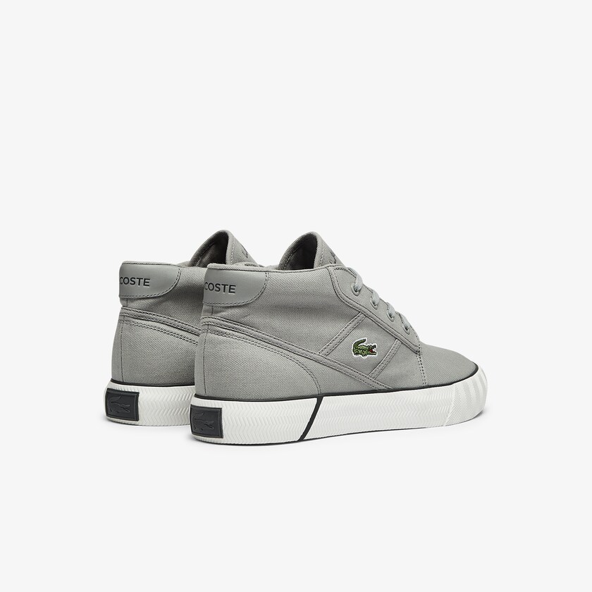 Sapatos Chukkas Cinzentas Cinzentas Escuro Masculino Lacoste Gripshot Canvas and Leather ZR1-58485E8
