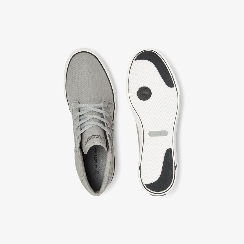 Sapatos Chukkas Cinzentas Cinzentas Escuro Masculino Lacoste Gripshot Canvas and Leather ZR1-58485E8