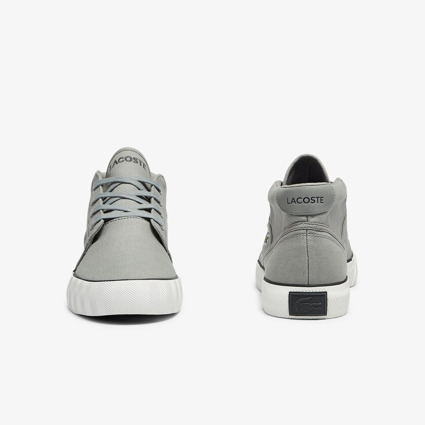 Sapatos Chukkas Cinzentas Cinzentas Escuro Masculino Lacoste Gripshot Canvas and Leather ZR1-58485E8