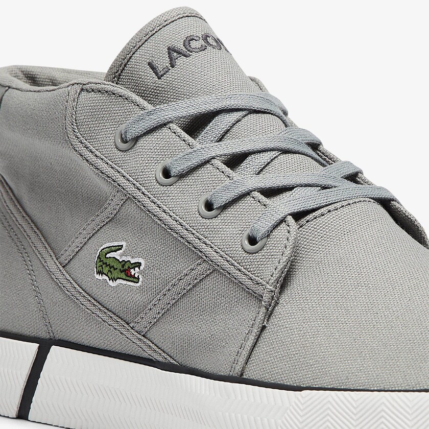 Sapatos Chukkas Cinzentas Cinzentas Escuro Masculino Lacoste Gripshot Canvas and Leather ZR1-58485E8