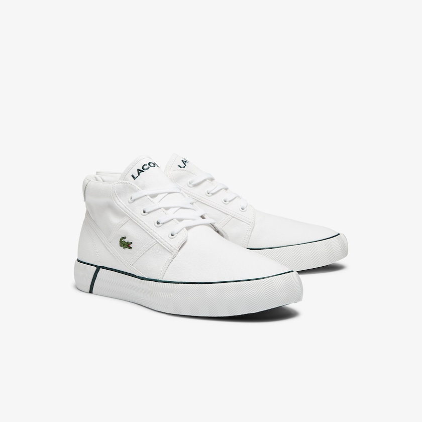 Sapatos Chukkas Branco Masculino Lacoste Gripshot Mid Canvas and Leather SR9-57165J4