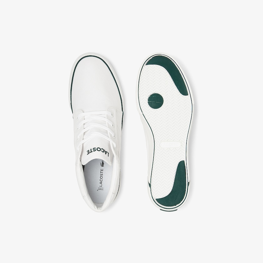 Sapatos Chukkas Branco Masculino Lacoste Gripshot Mid Canvas and Leather SR9-57165J4
