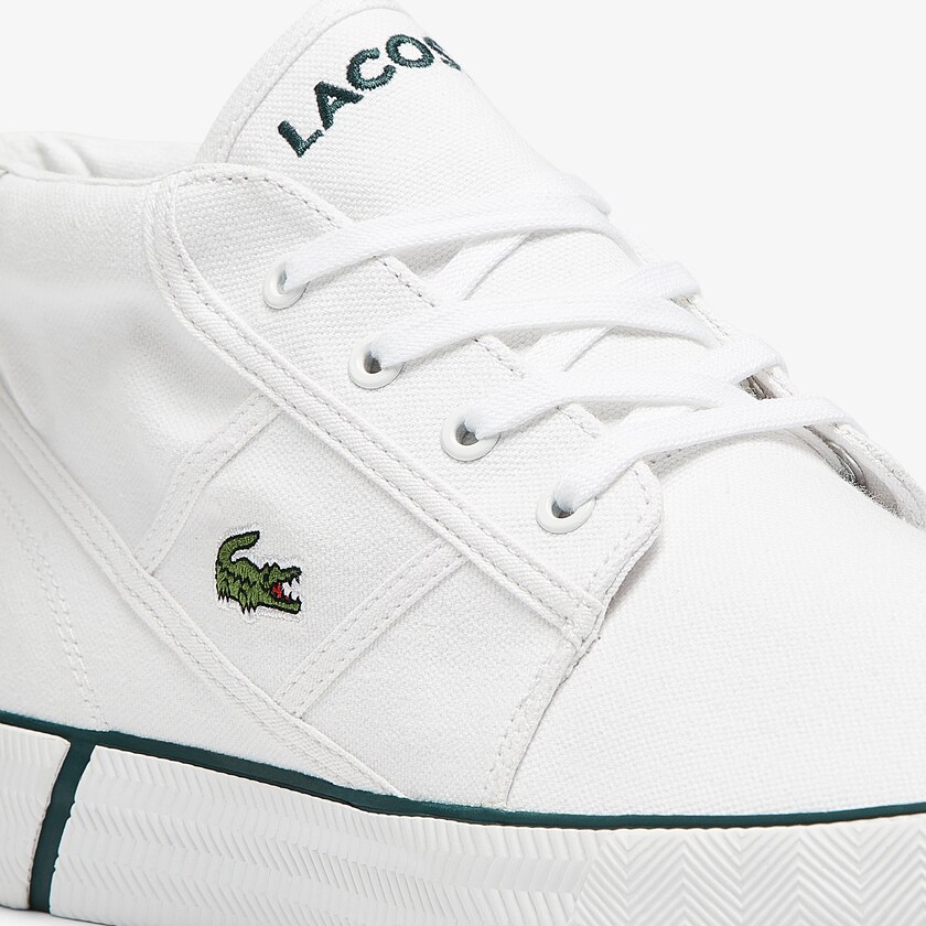 Sapatos Chukkas Branco Masculino Lacoste Gripshot Mid Canvas and Leather SR9-57165J4