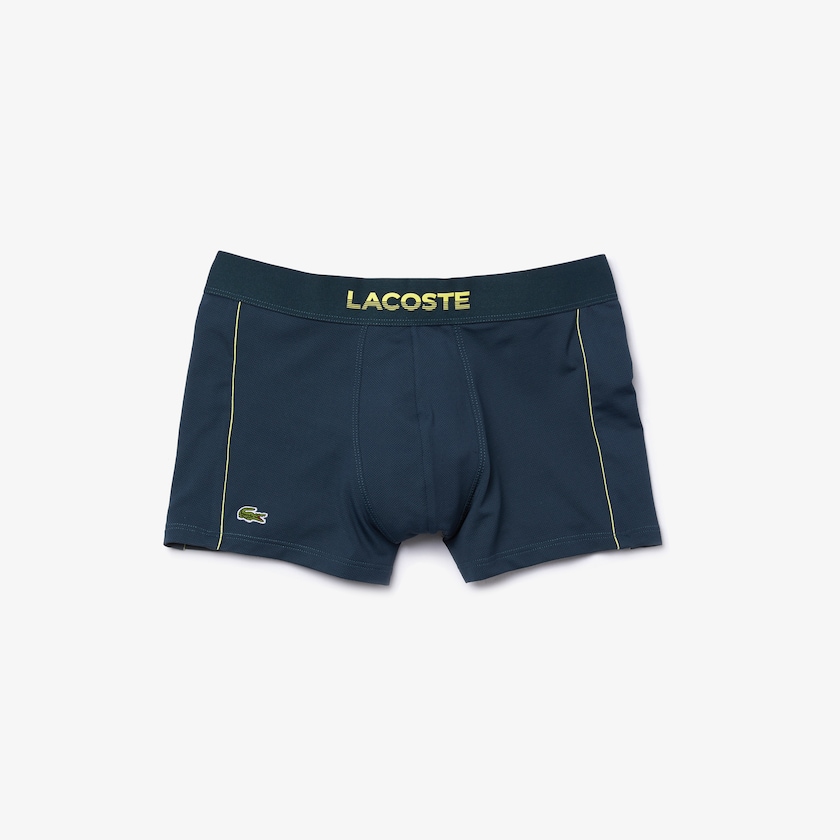 Cuecas Azuis Masculino Lacoste Motion Technical Piqué Boxer HK1-51805S2