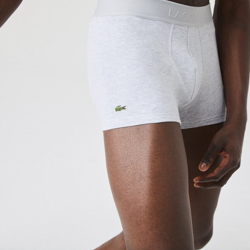 Cuecas Pretas Cinzentas Masculino Lacoste Pack Of 2 Piqué Boxer L.12.12 UH8-72977K4