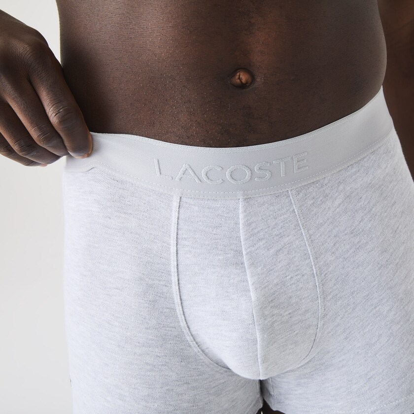 Cuecas Pretas Cinzentas Masculino Lacoste Pack Of 2 Piqué Boxer L.12.12 UH8-72977K4