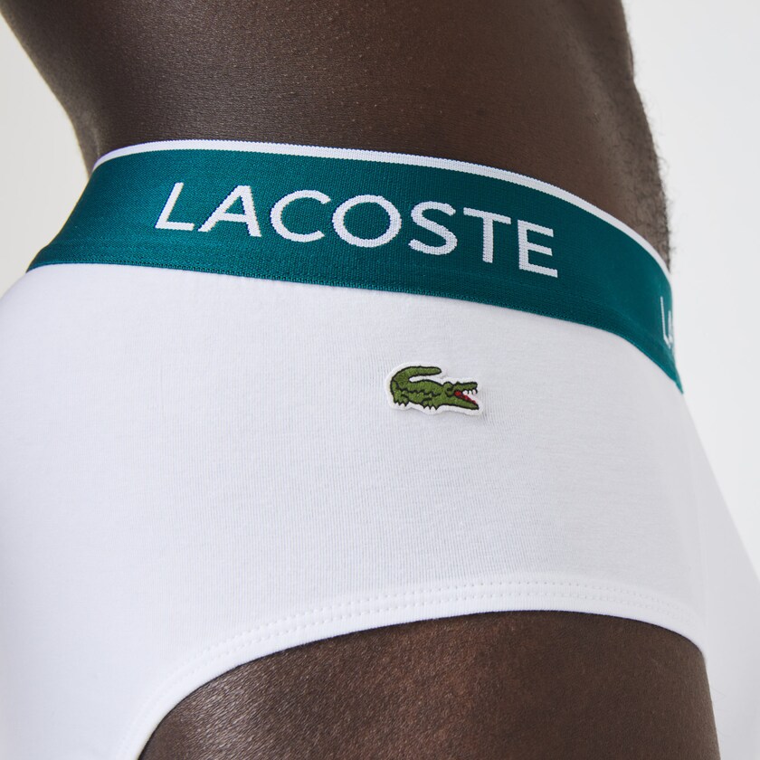 Cuecas Pretas Branco Cinzentas Masculino Lacoste Pack Of 3 Casual RZ0-19871T9