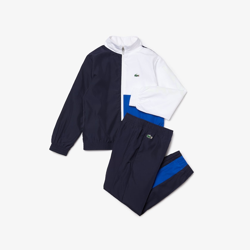 Fatos De Treino Azul Marinho Azuis Branco Azuis Criança Lacoste SPORT Colorblock ST1-37133C1
