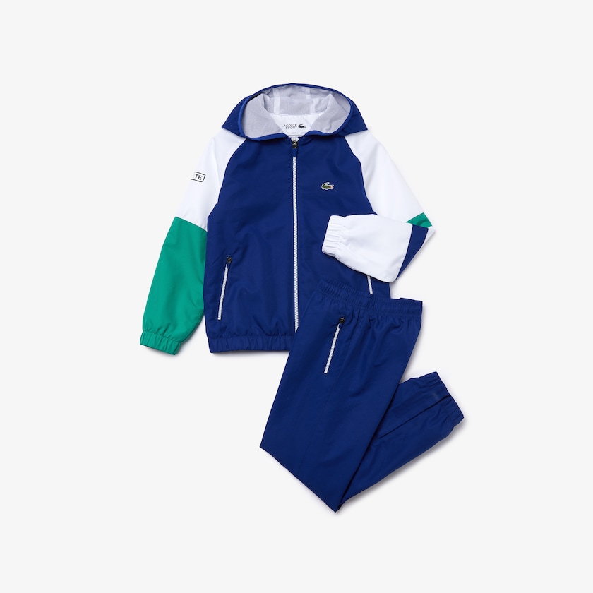 Fatos De Treino Azuis Branco Verdes Pretas Criança Lacoste SPORT Hooded GS0-51955D3