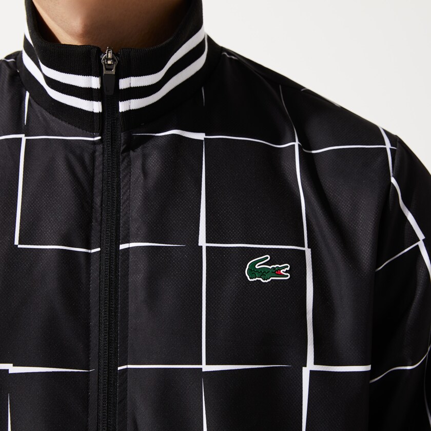 Fatos De Treino Pretas Branco Masculino Lacoste SPORT Lightweight Print Tennis IY0-28862I6