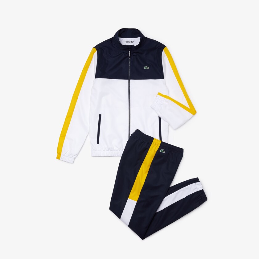 Fatos De Treino Azul Marinho Azuis Branco Amarelas Masculino Lacoste SPORT Lightweight Colorblock XV9-33213P0