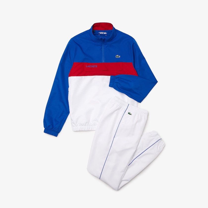 Fatos De Treino Azuis Branco Vermelhas Masculino Lacoste SPORT Packable OS7-36293F6