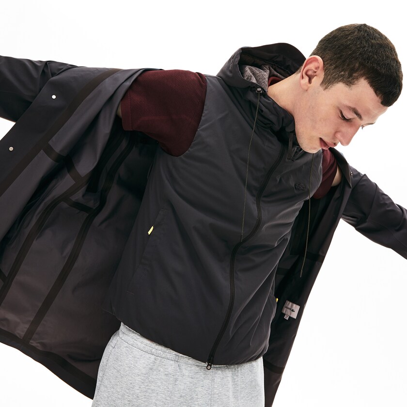 Colete De Golfe Cinzentas Escuro Masculino Lacoste Motion 3-in-1 Raincoat With Detachable UU9-06830F9