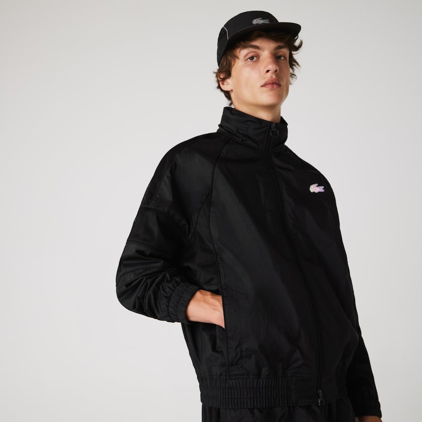 Jaquetas Pretas Masculino Lacoste CONCEPTS Collaboration Lightweight Zip-Up QU1-35223H8