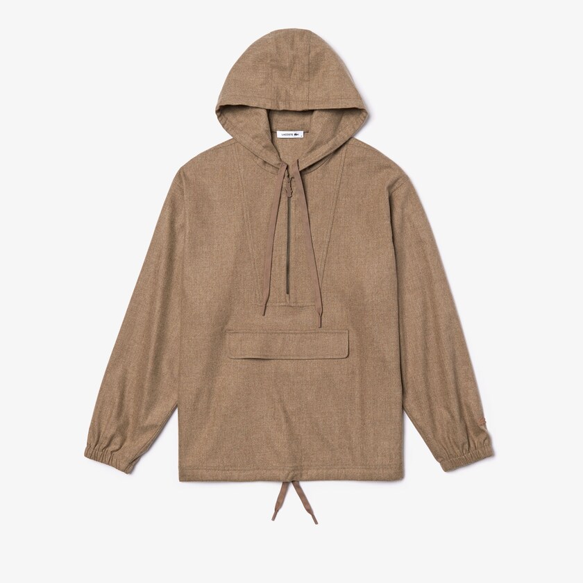 Jaquetas Luz Marrom Masculino Lacoste Fashion Show Hooded Solid Virgin Wool WK5-88638I6