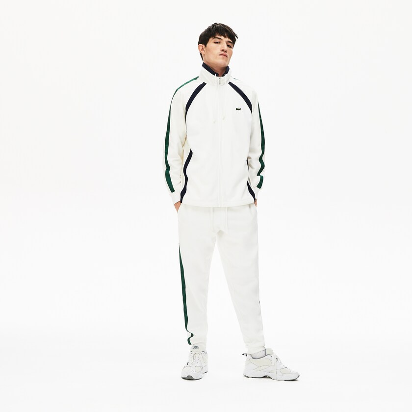 Jaquetas Branco Azul Marinho Azuis Verdes Masculino Lacoste Heritage Stripe Track OP2-97069G5