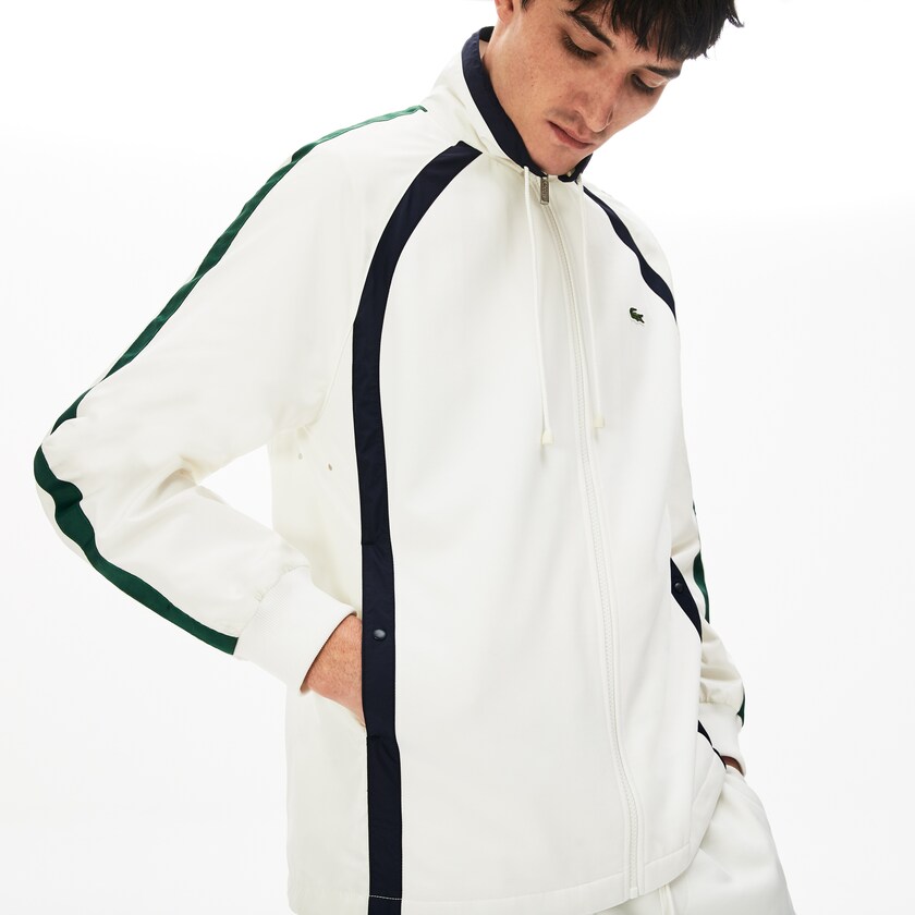 Jaquetas Branco Azul Marinho Azuis Verdes Masculino Lacoste Heritage Stripe Track OP2-97069G5