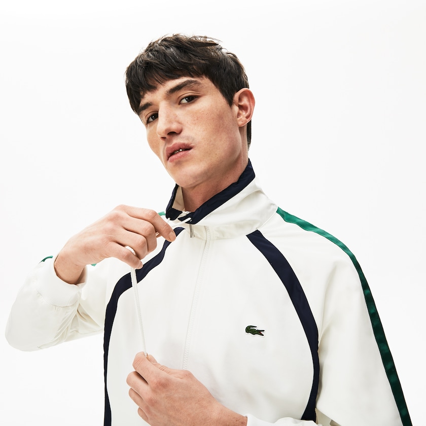 Jaquetas Branco Azul Marinho Azuis Verdes Masculino Lacoste Heritage Stripe Track OP2-97069G5