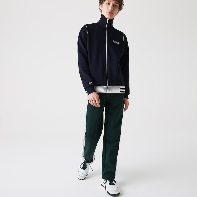 Jaquetas Azul Marinho Azuis Masculino Lacoste Heritage Zippered Tracksuit TU9-97339H8