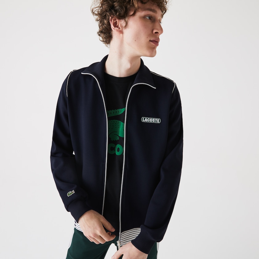 Jaquetas Azul Marinho Azuis Masculino Lacoste Heritage Zippered Tracksuit TU9-97339H8