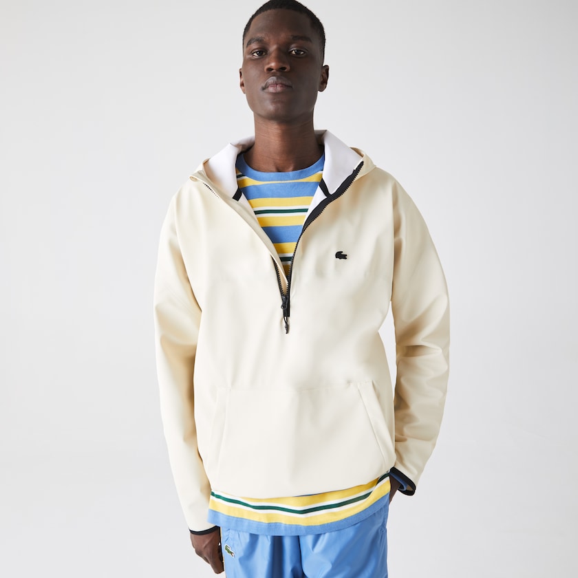 Jaquetas Bege Masculino Lacoste Hooded Lightweight Hybrid Pullover CZ0-26352Z2