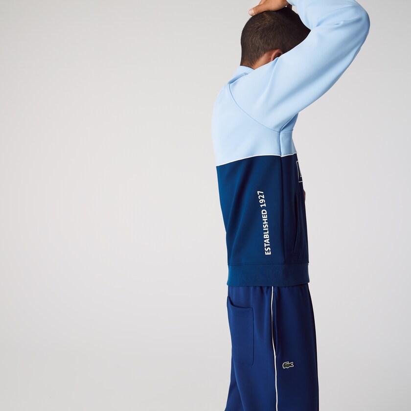 Jaquetas Azuis Masculino Lacoste LIVE Colorblock Neoprene Tracksuit XX2-49784M9