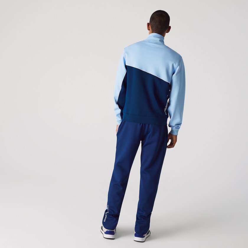 Jaquetas Azuis Masculino Lacoste LIVE Colorblock Neoprene Tracksuit XX2-49784M9