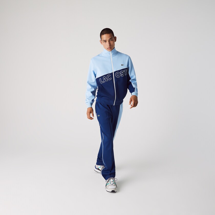 Jaquetas Azuis Masculino Lacoste LIVE Colorblock Neoprene Tracksuit XX2-49784M9