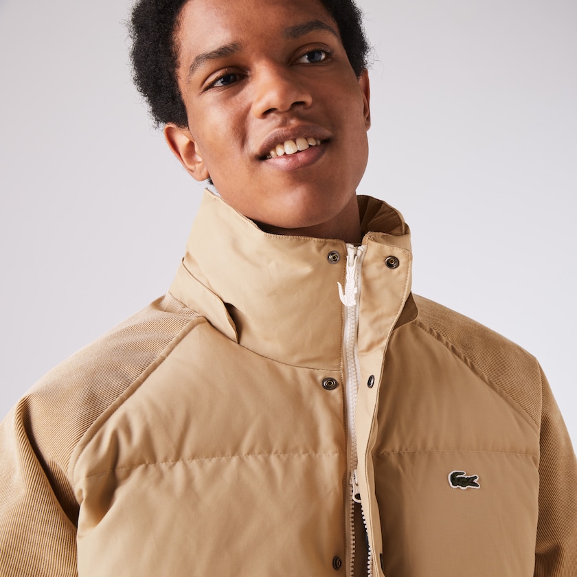 Jaquetas Bege Masculino Lacoste LIVE Hooded Short YM3-29662H5