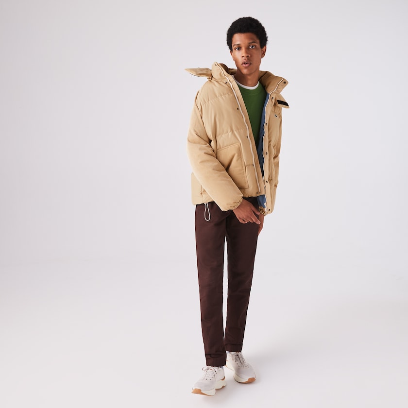 Jaquetas Bege Masculino Lacoste LIVE Hooded Short YM3-29662H5
