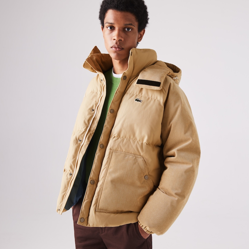 Jaquetas Bege Masculino Lacoste LIVE Hooded Short YM3-29662H5
