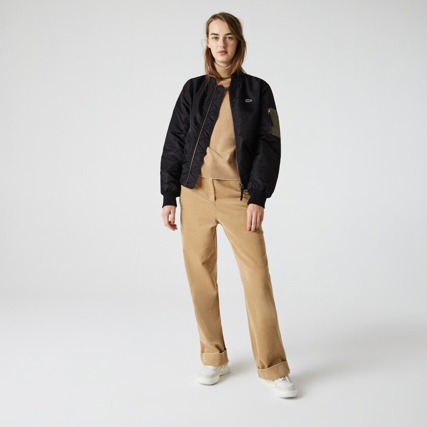 Jaquetas Pretas Masculino Lacoste LIVE Oversized Contrast Bomber FL6-17971C5