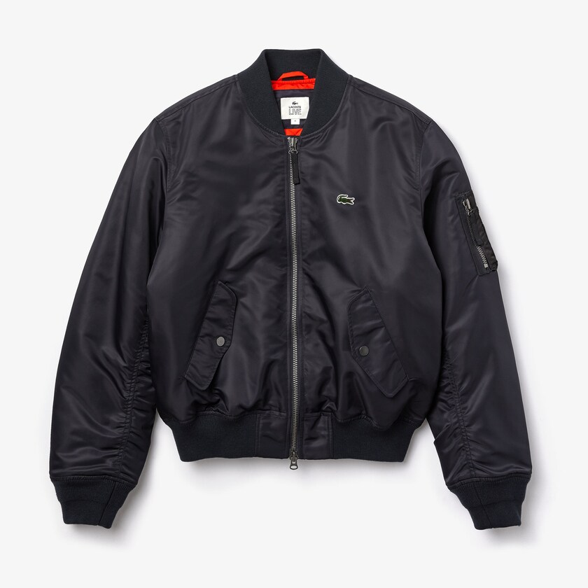 Jaquetas Pretas Masculino Lacoste LIVE Oversized Contrast Bomber FL6-17971C5