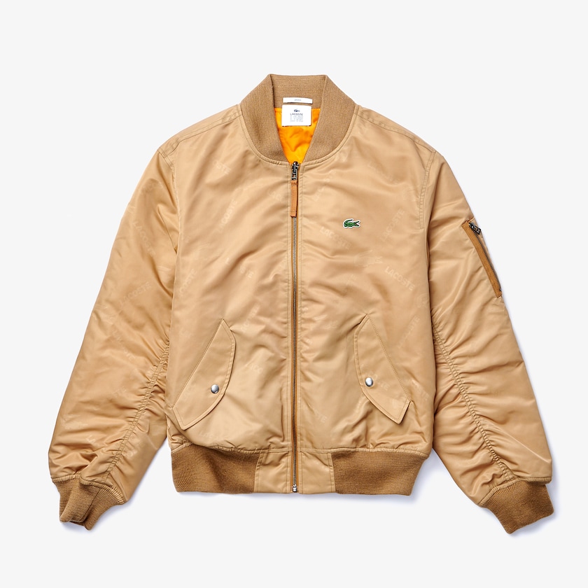 Jaquetas Bege Laranja Feminino Lacoste LIVE Reversible Monogram Patterned Bomber ZQ0-39613U8