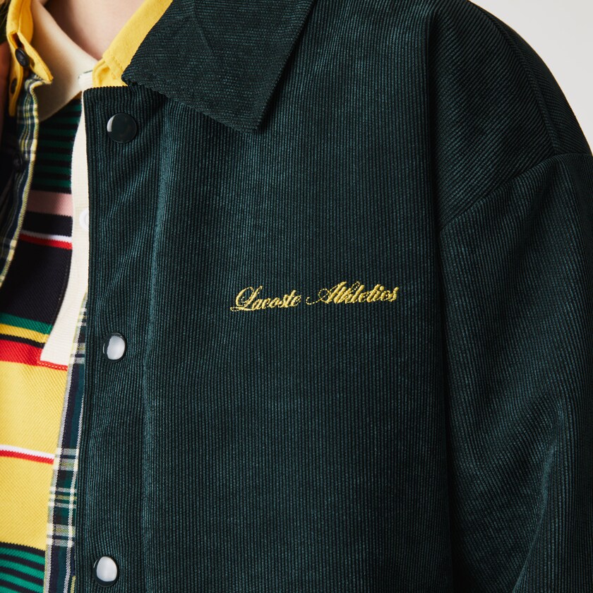 Jaquetas Verdes Escuro Masculino Lacoste LIVE Ribbed Velvet Bomber XH9-44974P9