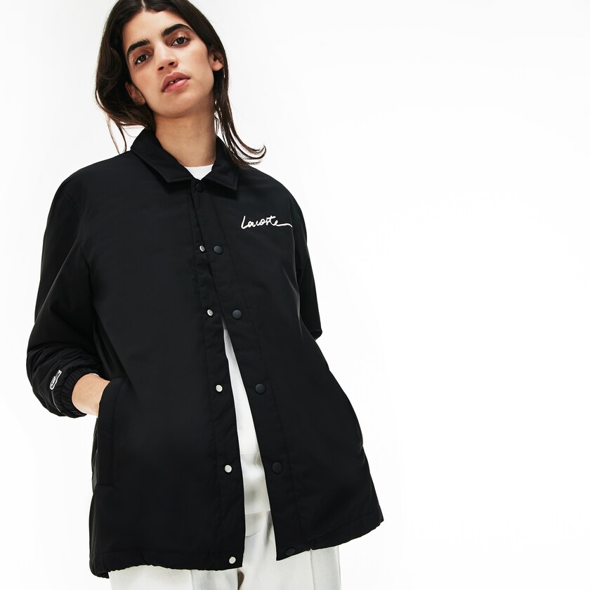 Jaquetas Pretas Masculino Lacoste LIVE Signature Taffeta NA9-53795P1
