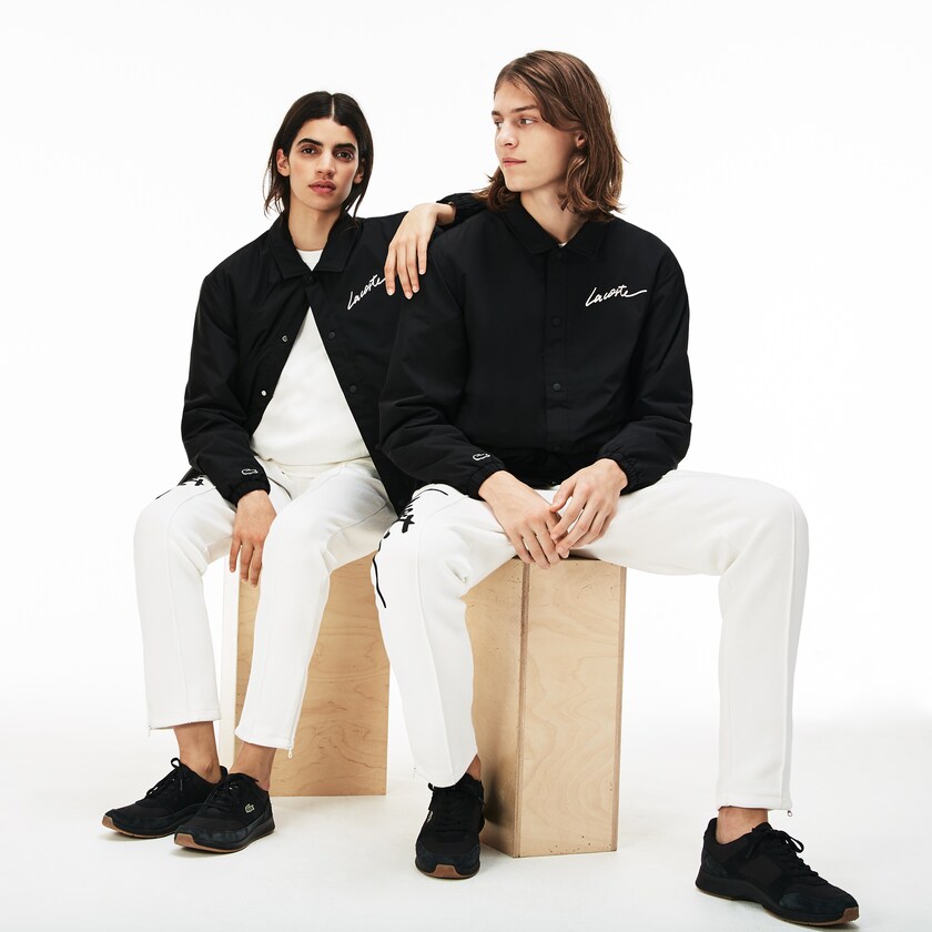 Jaquetas Pretas Masculino Lacoste LIVE Signature Taffeta NA9-53795P1